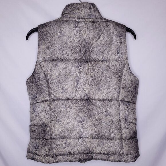 Michael Kors Puffer Vest Small Green Animal Print Zip Up - Picture 5 of 10